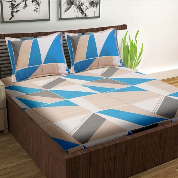 Glace Cotton King Size Bed Sheet with 2 Pillow Cover 108 x 108 Inches