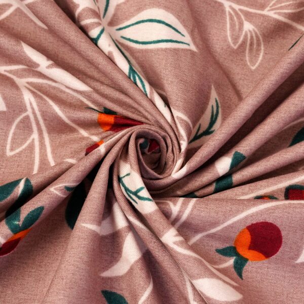 Fitted Glace Cotton Double Bed Sheet with 2 Pillow Cover 90 x 100 Inches (Latte Brown) - Image 4