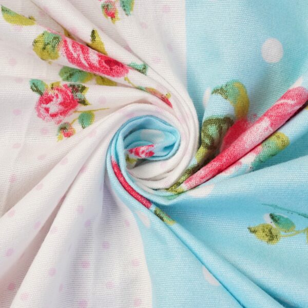 Fitted Glace Cotton Double Bed Sheet with 2 Pillow Cover 90 x 100 Inches (White & Pink) - Image 6
