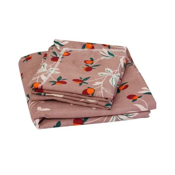 Fitted Glace Cotton Double Bed Sheet with 2 Pillow Cover 90 x 100 Inches (Latte Brown) - Image 6
