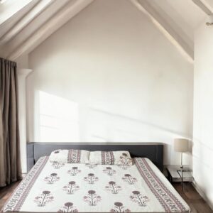 Pure Cotton Bedsheets for Double Bed with Quilted Pillows (90x100)