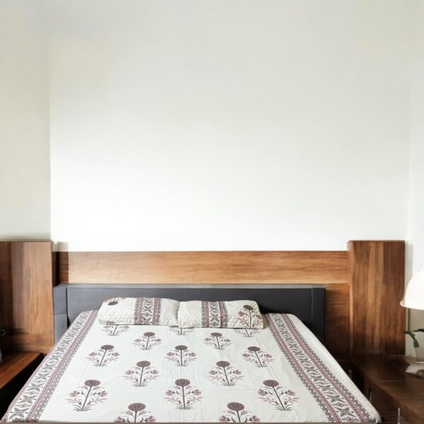 Pure Cotton Bedsheets for Double Bed with Quilted Pillows (90x100) - Image 10
