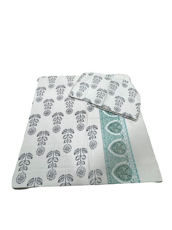 Pure Cotton Bedsheets for Double Bed with Quilted Pillows (90x100) - Image 8