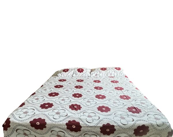 Floral Pure Cotton Bedsheets for Double Bed with 2 Pillow covers - Image 2