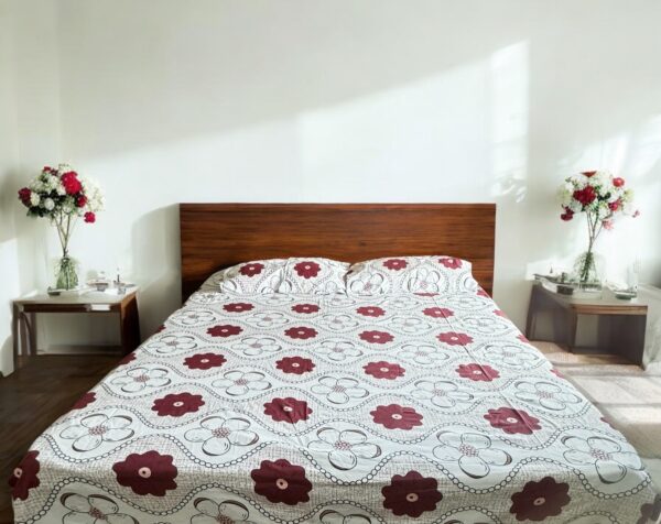 Floral Pure Cotton Bedsheets for Double Bed with 2 Pillow covers