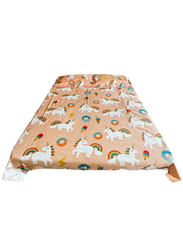 Unicorn print Kids' Cotton Bed Sheet (90x100) with 2 Pillow covers - Image 2
