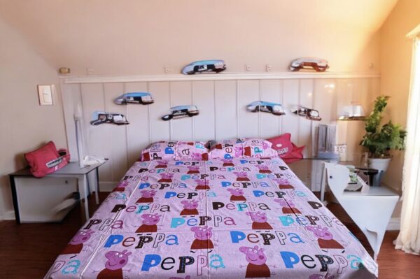 Peppa print Kids' Cotton Bed Sheet (90x100) with 2 Pillow covers