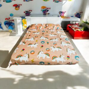 Unicorn print Kids' Cotton Bed Sheet (90x100) with 2 Pillow covers