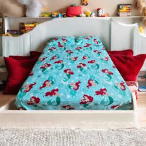 Mermaid print Kids' Cotton Bed Sheet (90x100) with 2 Pillow covers