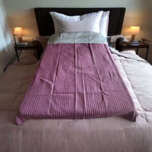 Maroon & Grey Fine Quality Reversible Comforter
