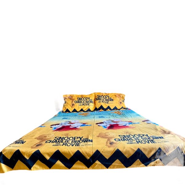 Snoopy print Kids' glace cotton Bed Sheet (90x100) with 2 Pillow covers - Image 4