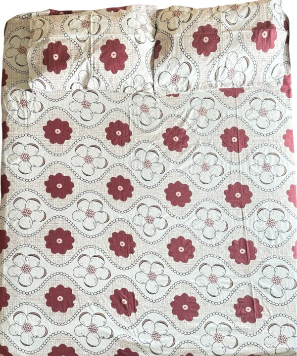 Floral Pure Cotton Bedsheets for Double Bed with 2 Pillow covers - Image 3