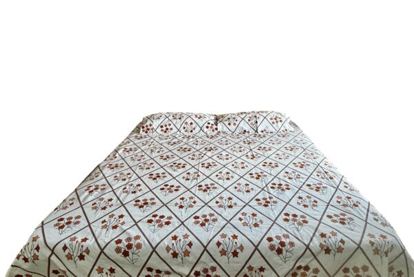 Floral Pure Cotton Bedsheets for Double Bed with 2 Pillow covers - Image 4