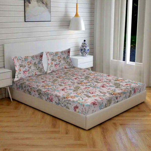 Smokey Grey Pure cotton Bedsheets for Double Bed with 2 Pillow covers (100x108 Inches)