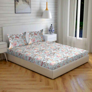 Mint Green Pure cotton Bedsheets for Double Bed with 2 Pillow covers (100x108 Inches)