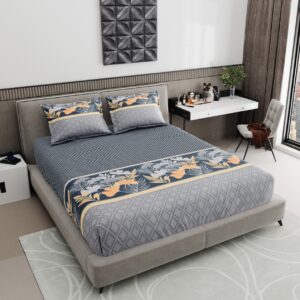 King Size Mercerised Soft Cotton Premium BedSheet  (108 x 108 inches) - Grey