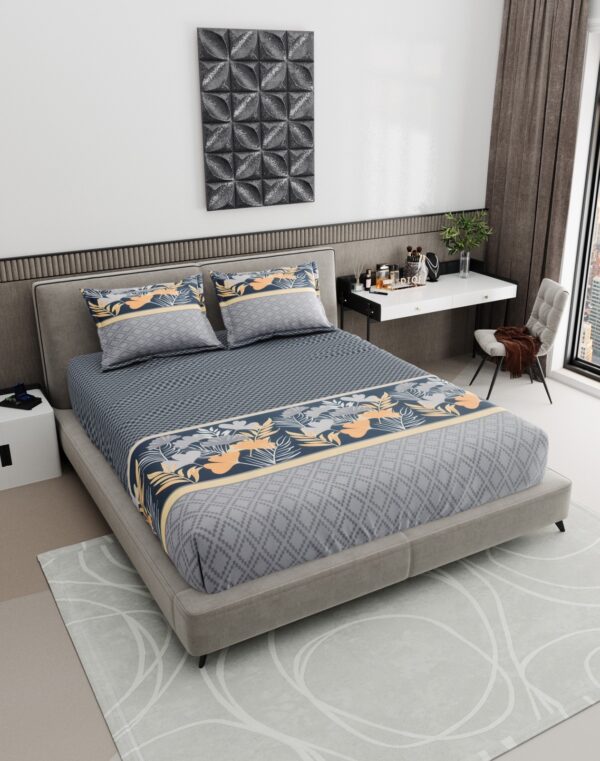 King Size Mercerised Soft Cotton Premium BedSheet  (108 x 108 inches) - Grey