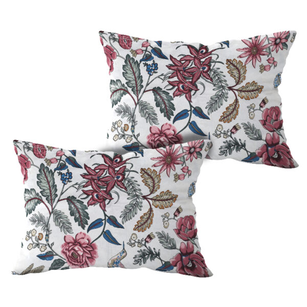 White Floral Pure cotton Bedsheets for Double Bed with 2 Pillow covers (100x108 Inches) - Image 4