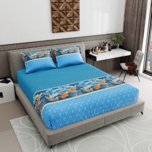 King Size Mercerised Soft Cotton Premium BedSheet  (108 x 108 inches) - Cobalt Blue