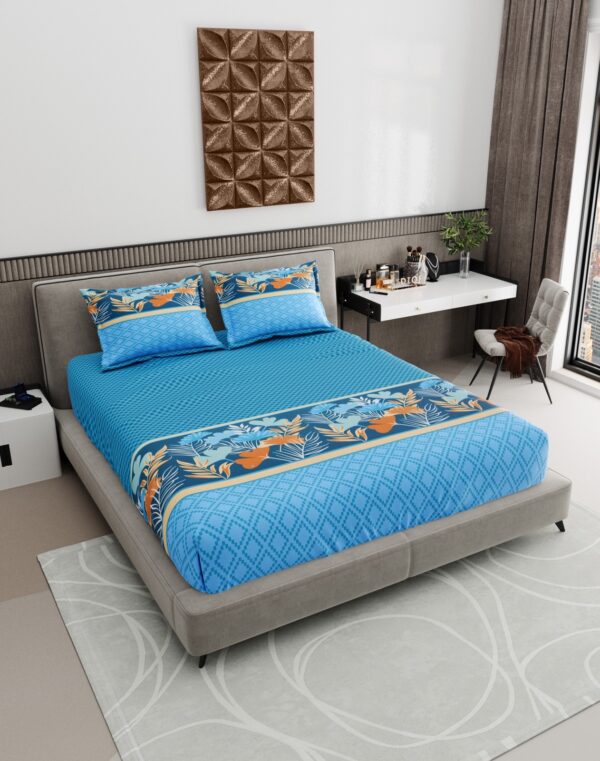 King Size Mercerised Soft Cotton Premium BedSheet  (108 x 108 inches) - Cobalt Blue