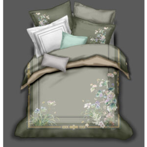 King Size Digital Print Bedsheet in Premium Soft Glace Cotton (108 x 108 inches) - Green