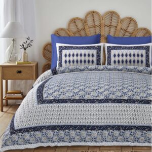 King Size Cotton Premium BedSheet (108 x 108 inches) with 2 Pillow Covers– Blue