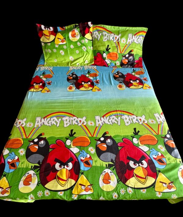 Angry Bird Kids' glace cotton Bed Sheet (90x100) with 2 Pillow covers - Image 2