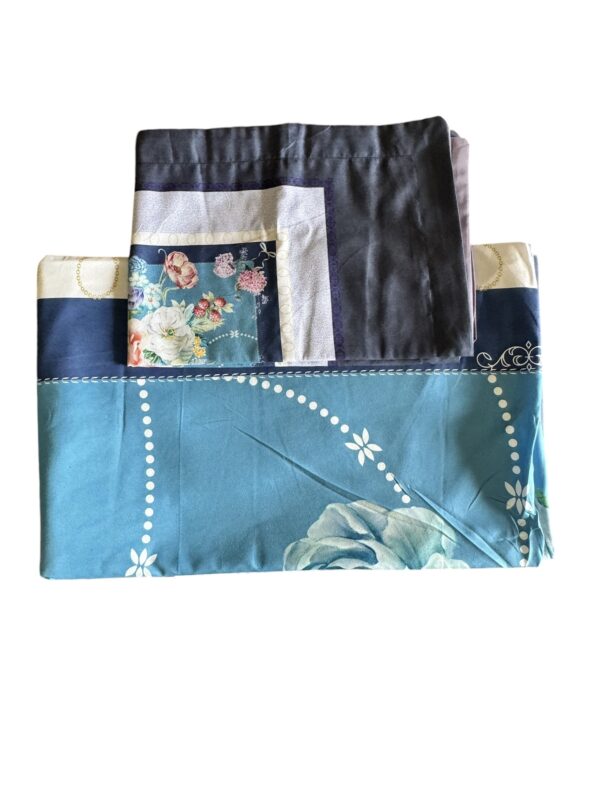King Size Digital Print Bedsheet in Premium Soft Glace Cotton (108 x 108 inches) - Purple Floral print - Image 2