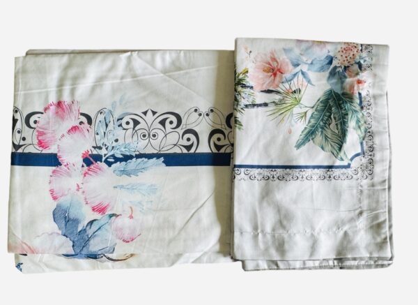King Size Digital Print Bedsheet in Premium Soft Glace Cotton (108 x 108 inches) - Peacock print - Image 2