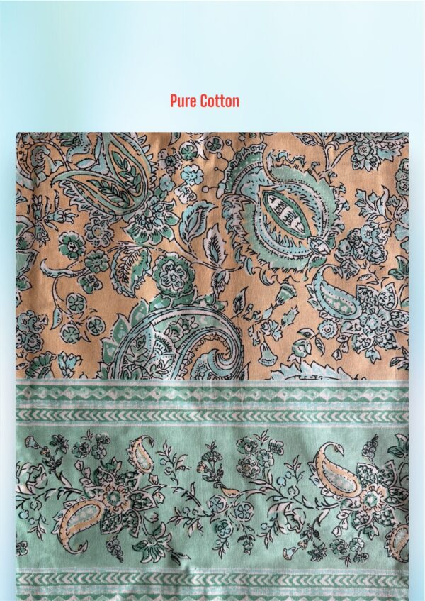 Pure cotton Printed Bedsheets for Double Bed with 2 Pillow covers (90x108 Inches) -Yellow - Image 2