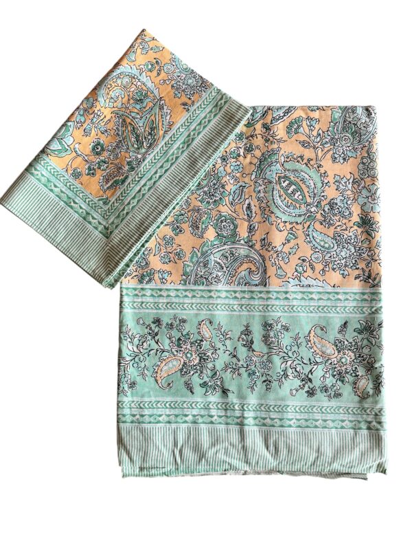 Pure cotton Printed Bedsheets for Double Bed with 2 Pillow covers (90x108 Inches) -Yellow - Image 3