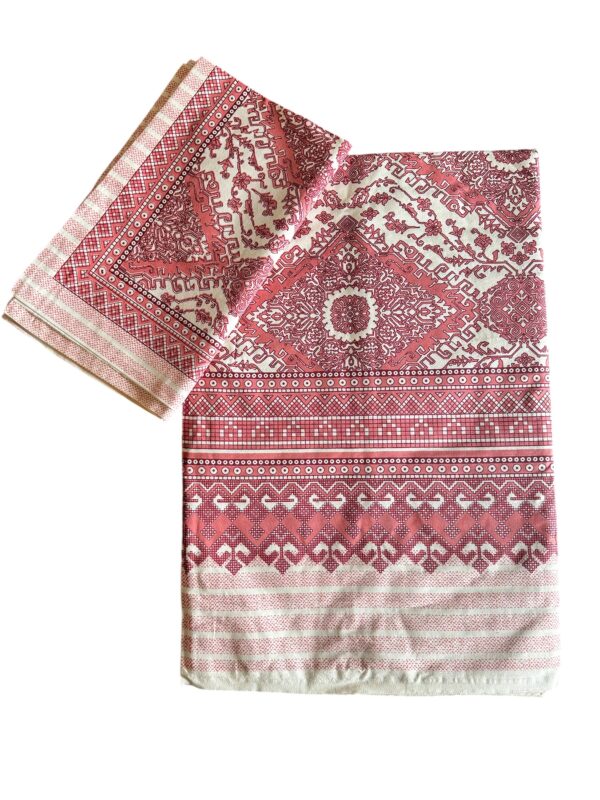 Pure cotton Printed Bedsheets for Double Bed with 2 Pillow covers (90x108 Inches) - Red - Image 3