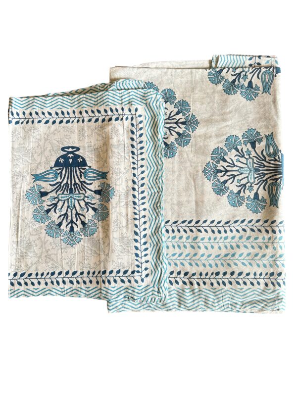 Pure cotton Printed Bedsheets for Double Bed with 2 Pillow covers (90x108 Inches) -White - Image 4