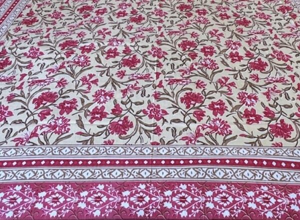 Pure cotton Blue Printed Bedsheets for Double Bed with 2 Pillow covers (90x108 Inches)- Barbie Pink - Image 2
