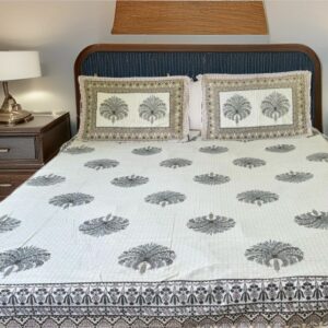 Pure cotton Bedsheets -tree prints for Double Bed with 2 Pillow covers (90x108 Inches)