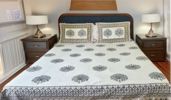 Pure cotton Bedsheets -tree prints for Double Bed with 2 Pillow covers (90x108 Inches)