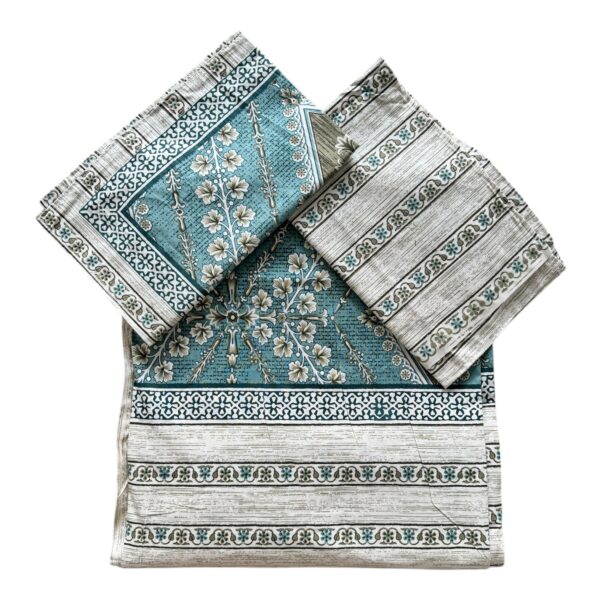 King Size Printed Cotton Premium BedSheet (108 x 108 inches) with 2 Pillow Covers- Blue - Image 4