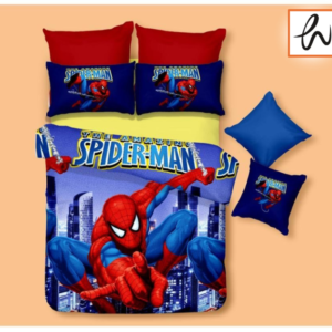Spiderman Kids' glace cotton Bed Sheet (90x100) with 2 Pillow covers