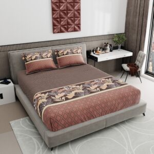 King Size Mercerised Soft Cotton Premium BedSheet  (108 x 108 inches) - Brown Shades