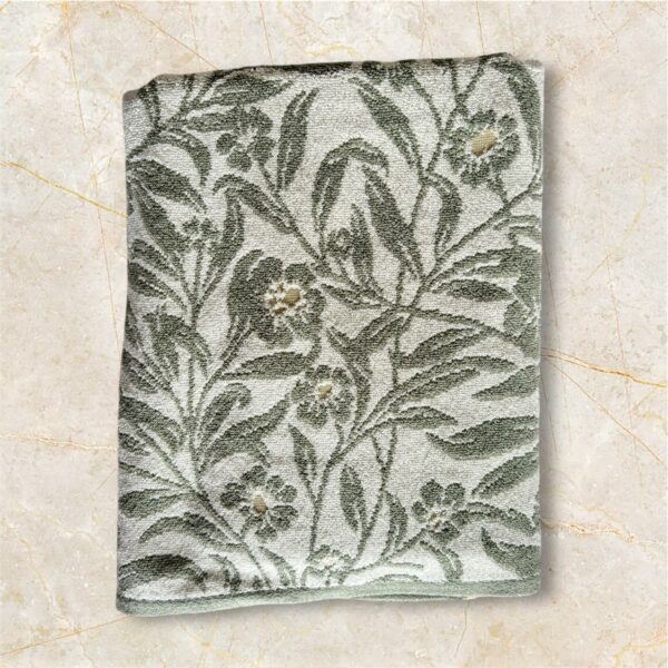 Ultra Soft Cotton Bath Towel - 80x140 cm, 550 GSM, Elegant Green Print - Image 2