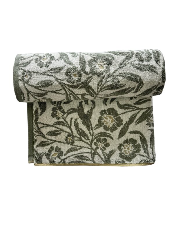 Ultra Soft Cotton Bath Towel - 80x140 cm, 550 GSM, Elegant Green Print - Image 3
