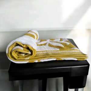 Premium Ultra Soft 100% Cotton Bath Towel, 75 x 145 cms, Mustard Yellow, 600 GSM