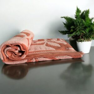 Premium Ultra Soft 100% Cotton Bath Towel, 75 x 145 cms, Peach colour, 600 GSM