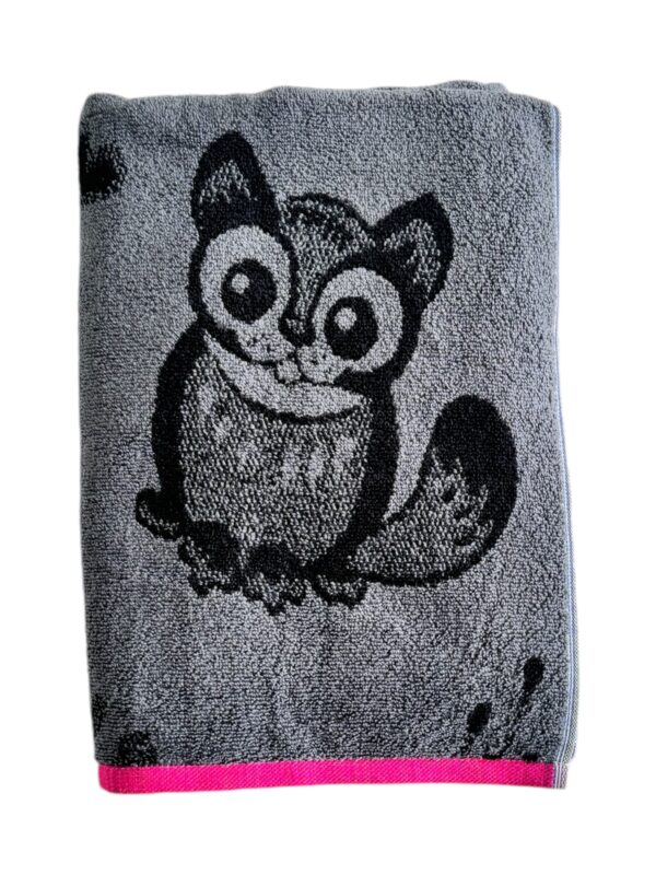 Premium Bath Towel - Ultra Soft 100% Cotton, 70x145 cm, Owl Print, 500 GSM - Image 4