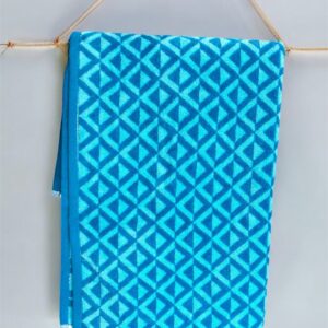 Premium Ultra Soft 100% Cotton Bath Towel, 75 x 145 cms, Stunning Turquoise Print, 600 GSM