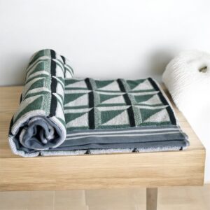 Super Premium Turkish Bath Towels, 600 GSM, 75x145 cm, Very Soft, Green & White print