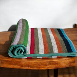 Vibrant Multi-Color Stripe Towel, Soft, Absorbent, 400 GSM, 40x175 cms