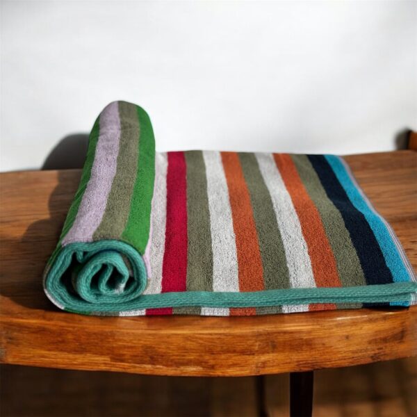 Vibrant Multi-Color Stripe Towel, Soft, Absorbent, 400 GSM, 40x175 cms