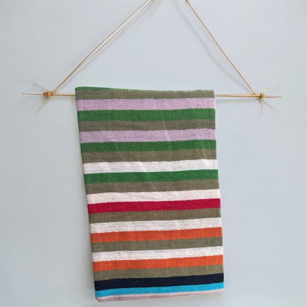 Vibrant Multi-Color Stripe Towel, Soft, Absorbent, 400 GSM, 40x175 cms - Image 2