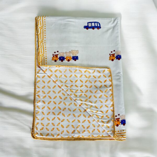 Cozy Comfort & Soft 60x90 Inch Block Print Dohar in Malmal Cotton for Baby - Cartoon prints - Image 2
